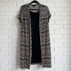 Perceptions NY Layered Sheath Dress & Duster Overlay XL Boho Midi